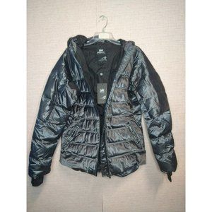 Imperfect Silver Metallic Amazon Jacket: Puffer Duck Down Size Large